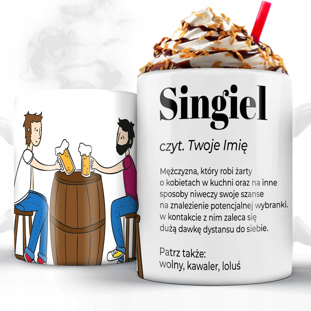 Bögre Fehér 330ml Kislemez *az Ön Neve* Személyre szabott Valentin napi ajándék