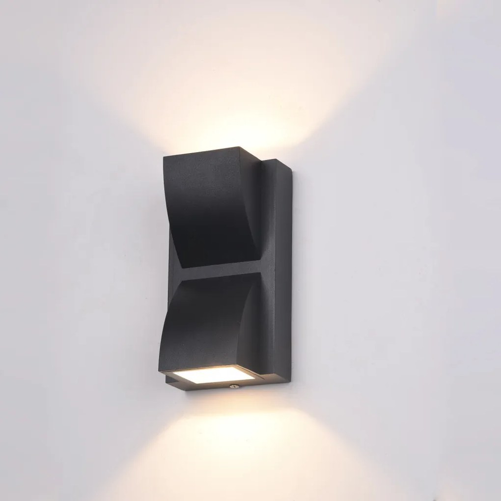 ITALUX PL-437B EDGAR Modern Kültéri Fali Lámpa Fekete LED IP54