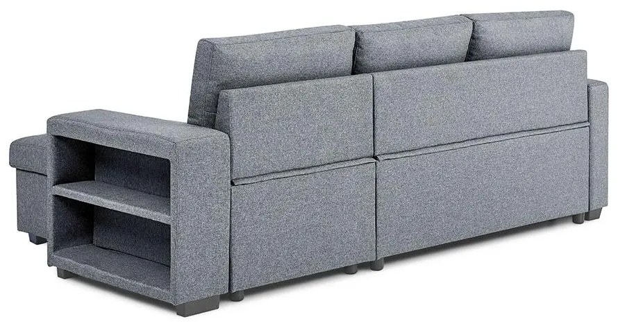 Catini PORTIVA univerzális sarokkanapé tárolóval és USB-csatlakozóval, szürke