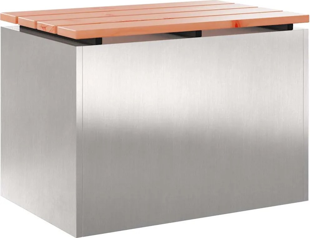 vidaXL Kerti pad Ezüst 60 x 40 x 43 cm Rozsdamentes acél