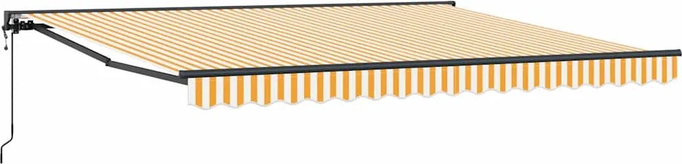 vidaXL Behúzható napellenző Sárga és Fehér 400 × 300 cm