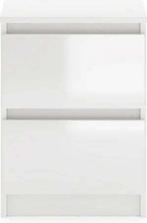 SIMPLE Stolik Nocny 40 2S biały/biały połysk