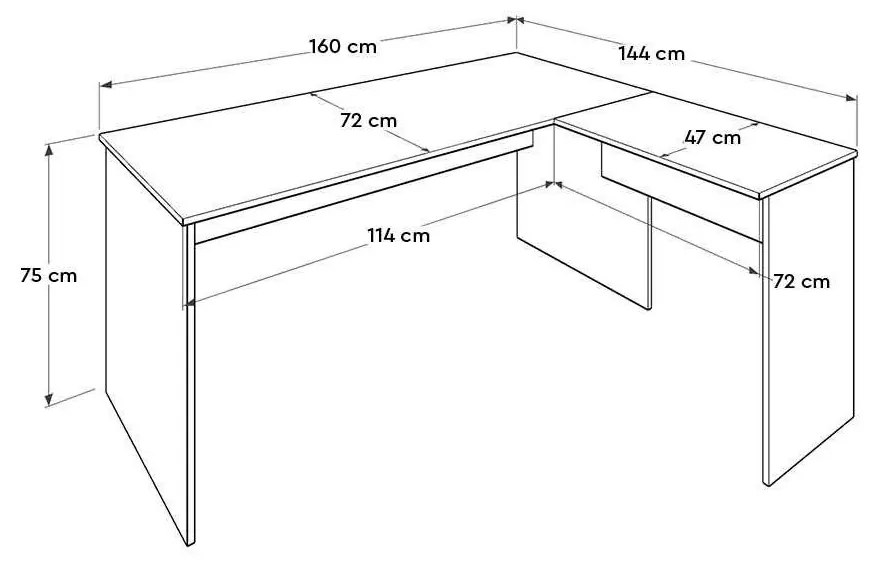 Sarok PC asztal Raven (antracit + tölgy) . 1109410