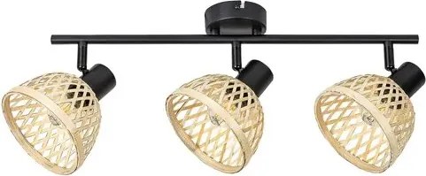 Rabalux rattan beltéri spotlámpa mennyezeti lámpa 3xe14 ip20 rattan matt fekete