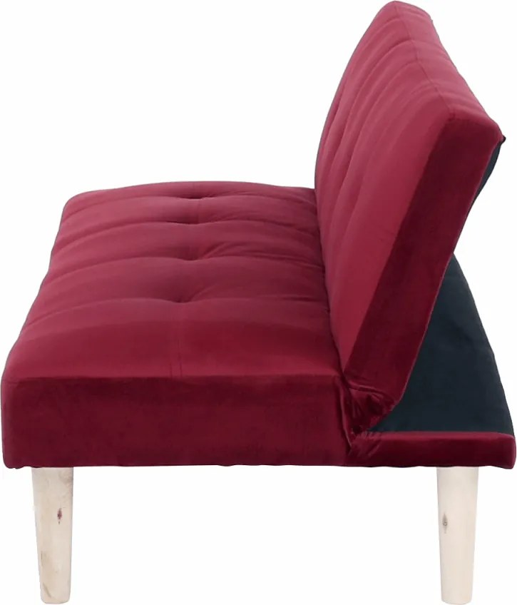 Kanapé széthúzhatós, bordó/tölgy, ALIDA