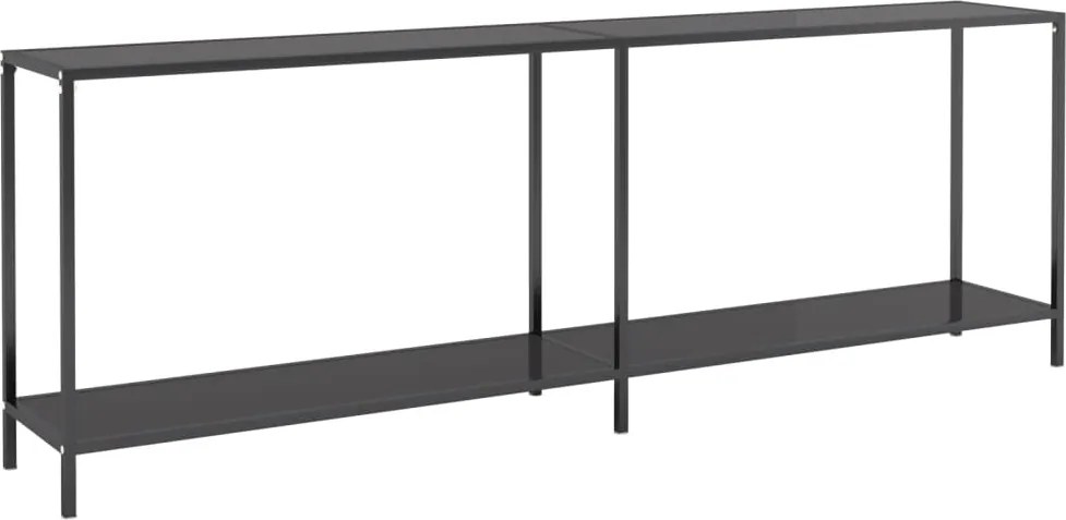 vidaXL fekete edzett üveg tálalóasztal 220 x 35 x 75,5 cm