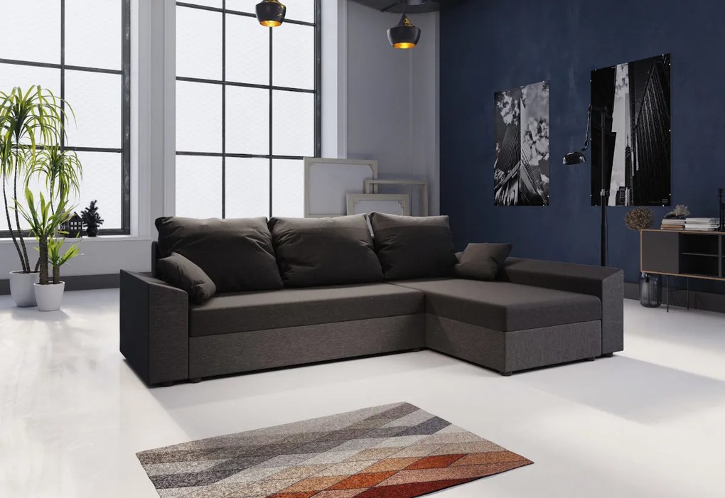 PAMELA ágyázható sarok ülőgarnitúra, 244x90x138, rainbow 15/rainbow 31