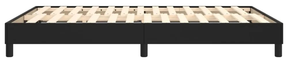 fekete műbőr rugós ágykeret 140x200 cm