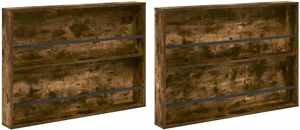 vidaXL Magazin állvány 2 pcs Füstölt tölgy 100 x 12 x 70 cm Faanyag