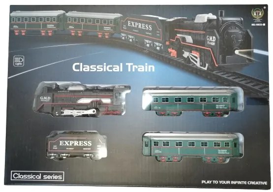 Classical Train Elemes Kisvasút Szett fény És Hanghatással Vonat Vasút Készlet