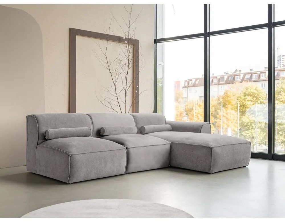 Világosszürke sarokkanapé (jobb oldali) Flex Felix – Miuform