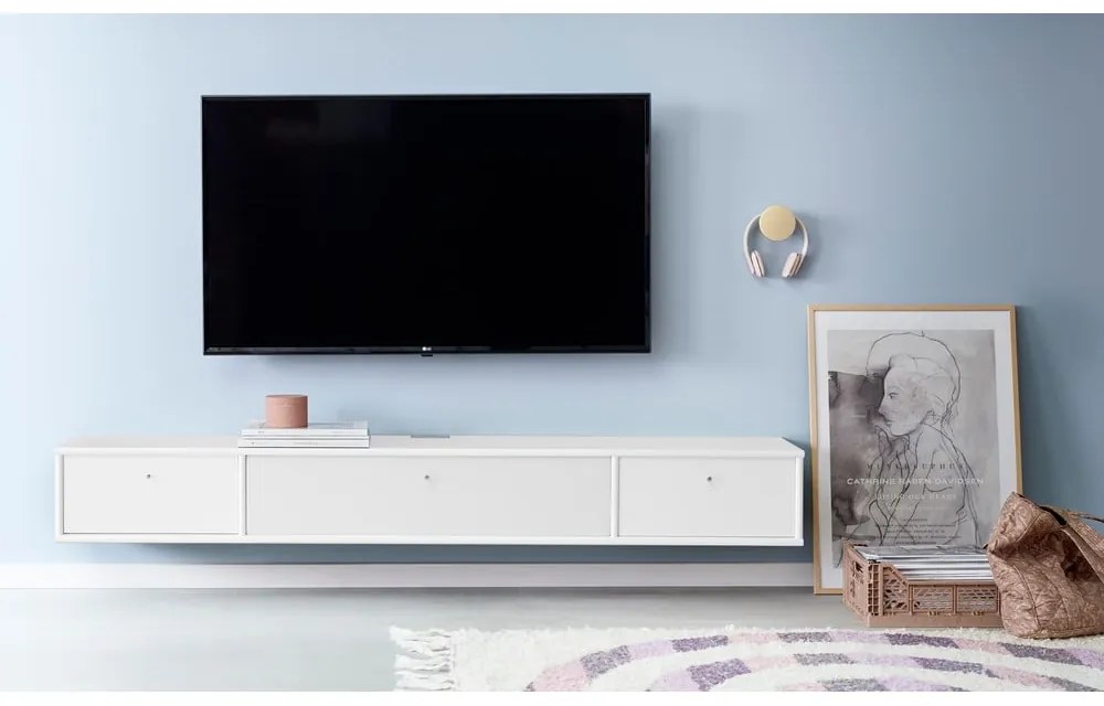 Fehér TV-állvány 176x22 cm Mistral – Hammel Furniture