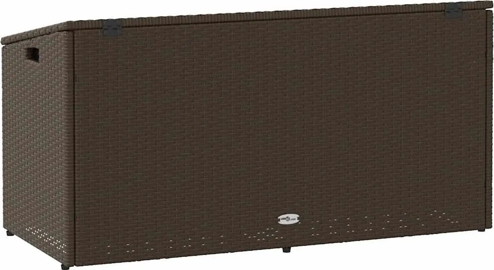 Barna Polyrattan Kerti Tárolóláda 110X50X58 Cm
