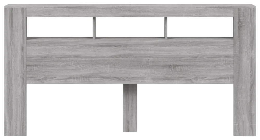 szürke sonoma szerelt fa LED-es fejtámla 200 x 18,5 x 103,5 cm