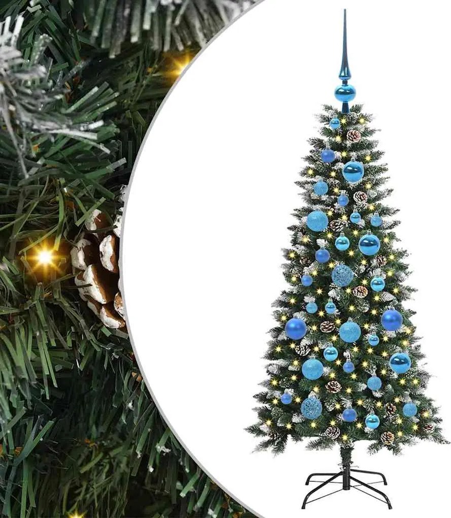 vidaXL Mű karácsonyfa 150 LED-del Zöld 120 cm PVC és Műanyag és Acél