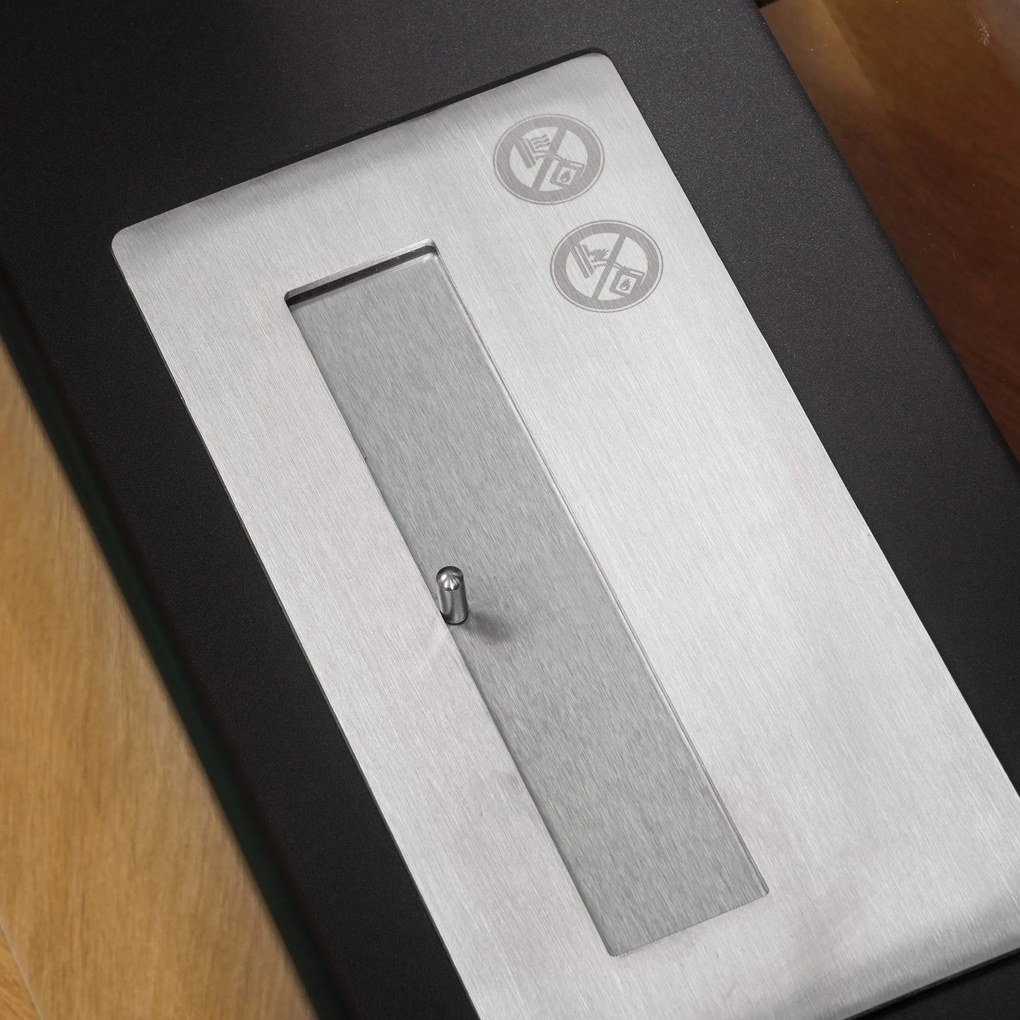 HOMCOM Szabadon álló Bioetanol Kandalló Fém és Edzett Üveg 1,5 L Tartállyal, kb. 3 órás Égetési Idővel, 25 m² Hatósugárral - Méret: 60L x 26W x 50H cm