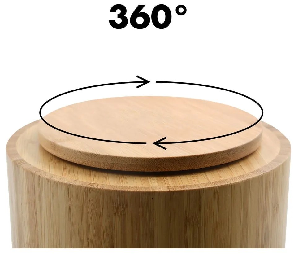 Natúr színű forgó bambusz fürdőszobai rendszerező kozmetikumokhoz Isalys – MSV