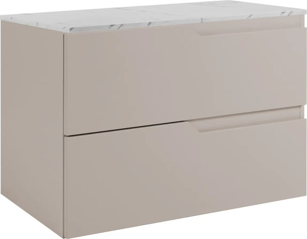 Fürdőszoba szekrény Mosdó Alá 80 kasmír frontok Mdf asztallap márvány