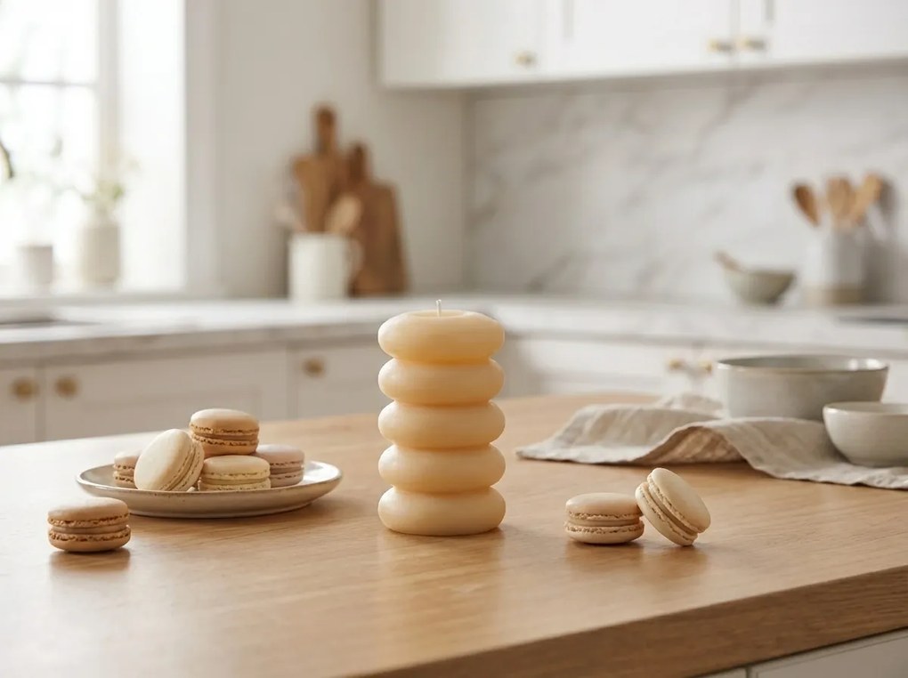 Oszlop gyertya MACARON 11,5 cm világossárga