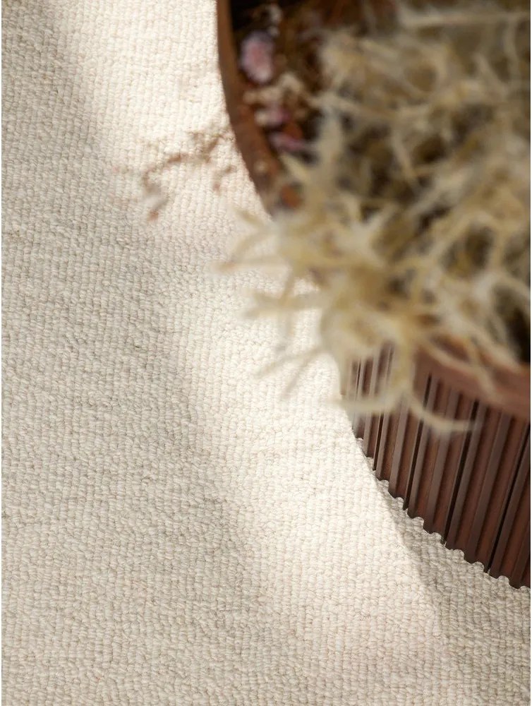 Krémszínű kézi szövésű gyapjú kerek szőnyeg ø 200 cm Puristic Knots – Elle Decoration