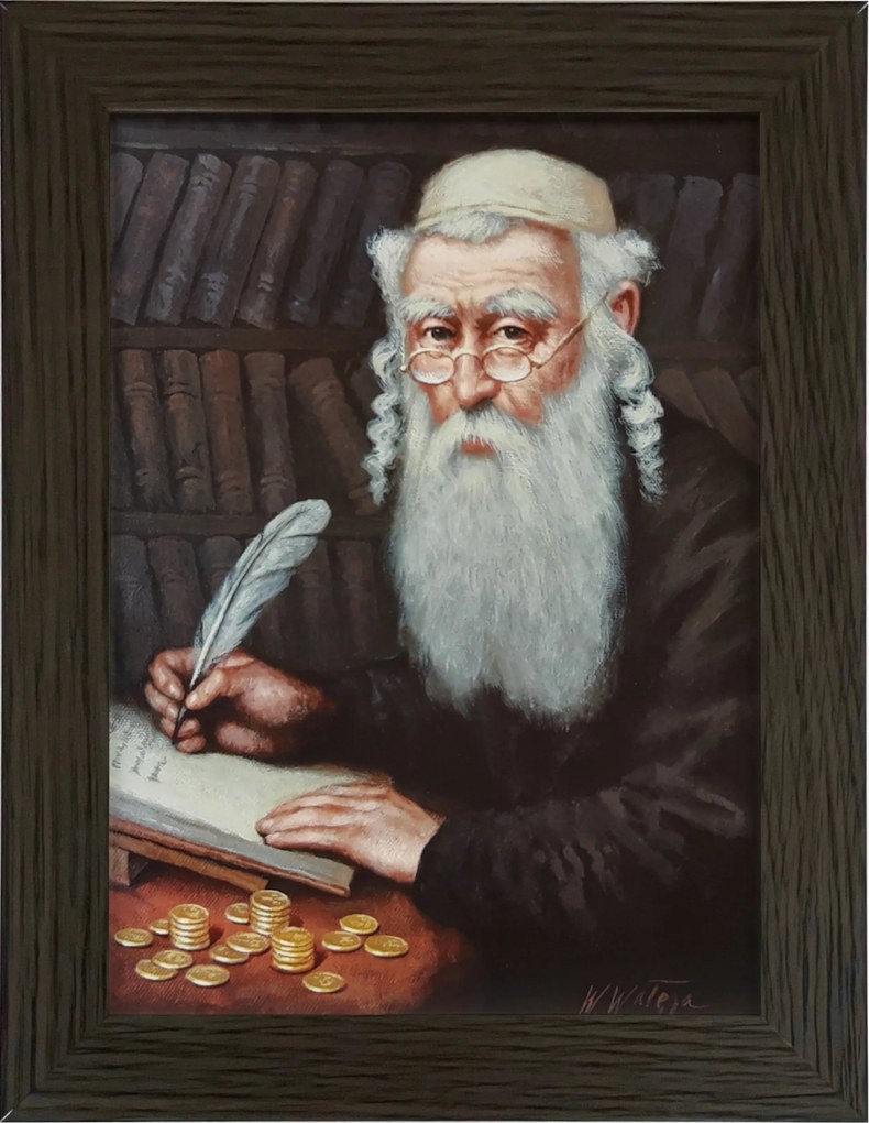 Vászonkép 29x22 Pénzszámláló Zsidó Wenge Keret