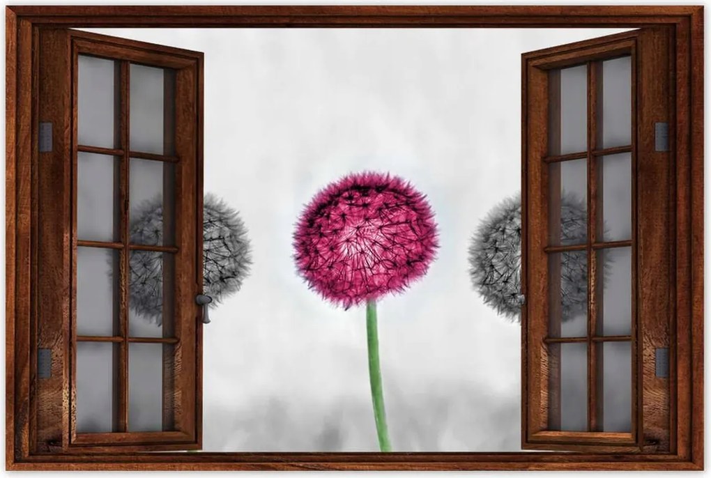 Poszterek 90x60 Rózsaszín pitypang virág