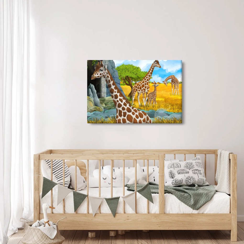 Kép - zsiráf család (90x60 cm)