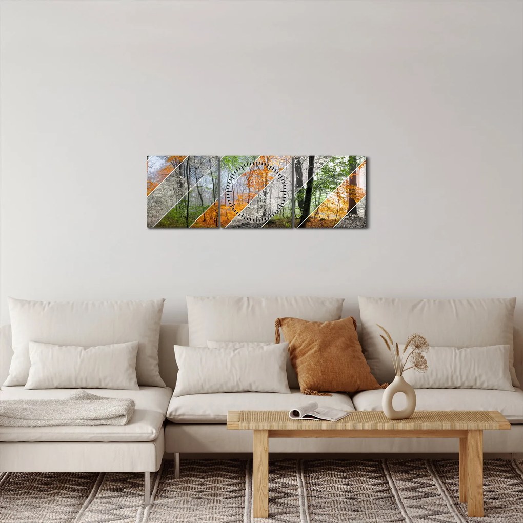 Kép - Változó évszakok (órával) (90x30 cm)