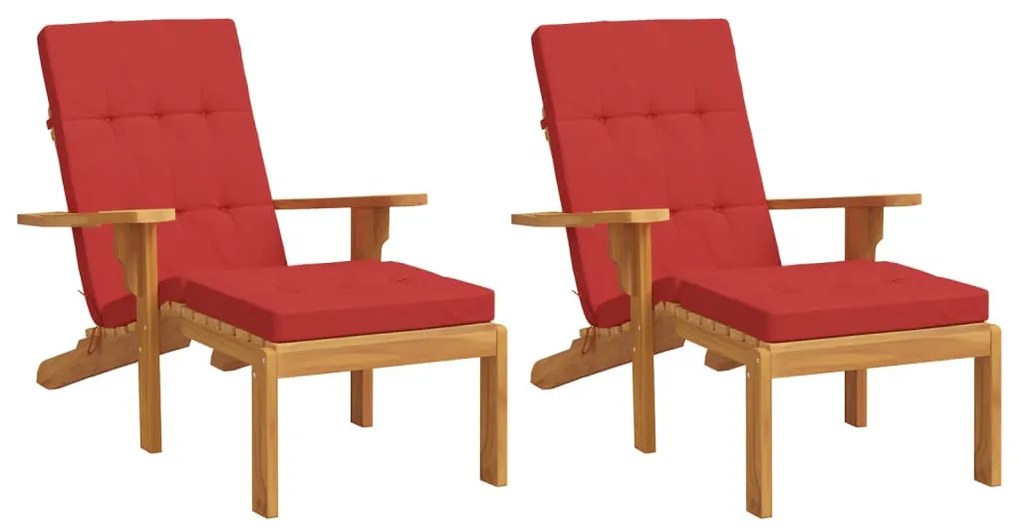 2 db piros oxford szövet nyugágypárna