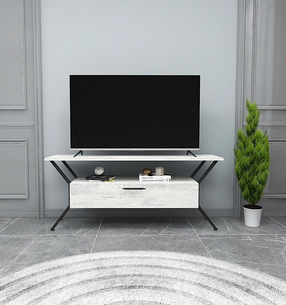 TV asztal/szekrény Tarza (szürke + fekete). Akció -20%. 1072865