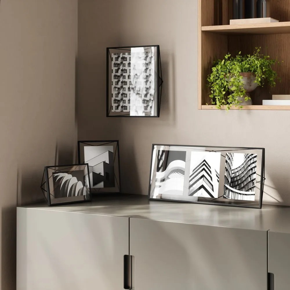 Fekete fém álló-fali képkeret 48x23 cm Prisma – Umbra