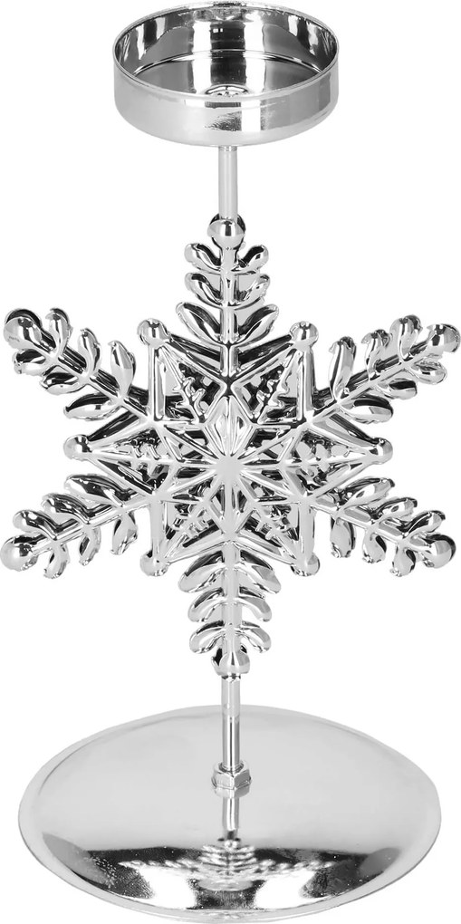 Teamécsestartó Ezüst Karácsonyi Fém Asztali Dekoráció