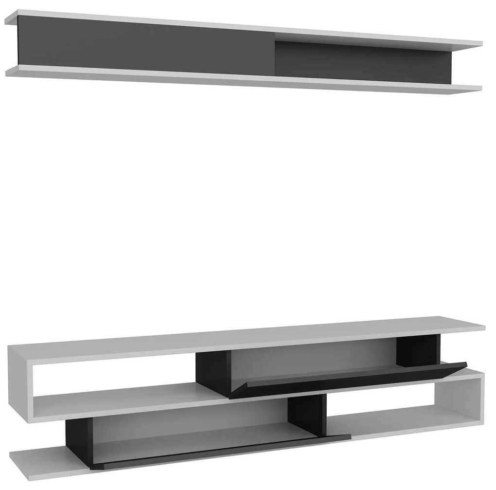 TV szekrény Sims - Black, White