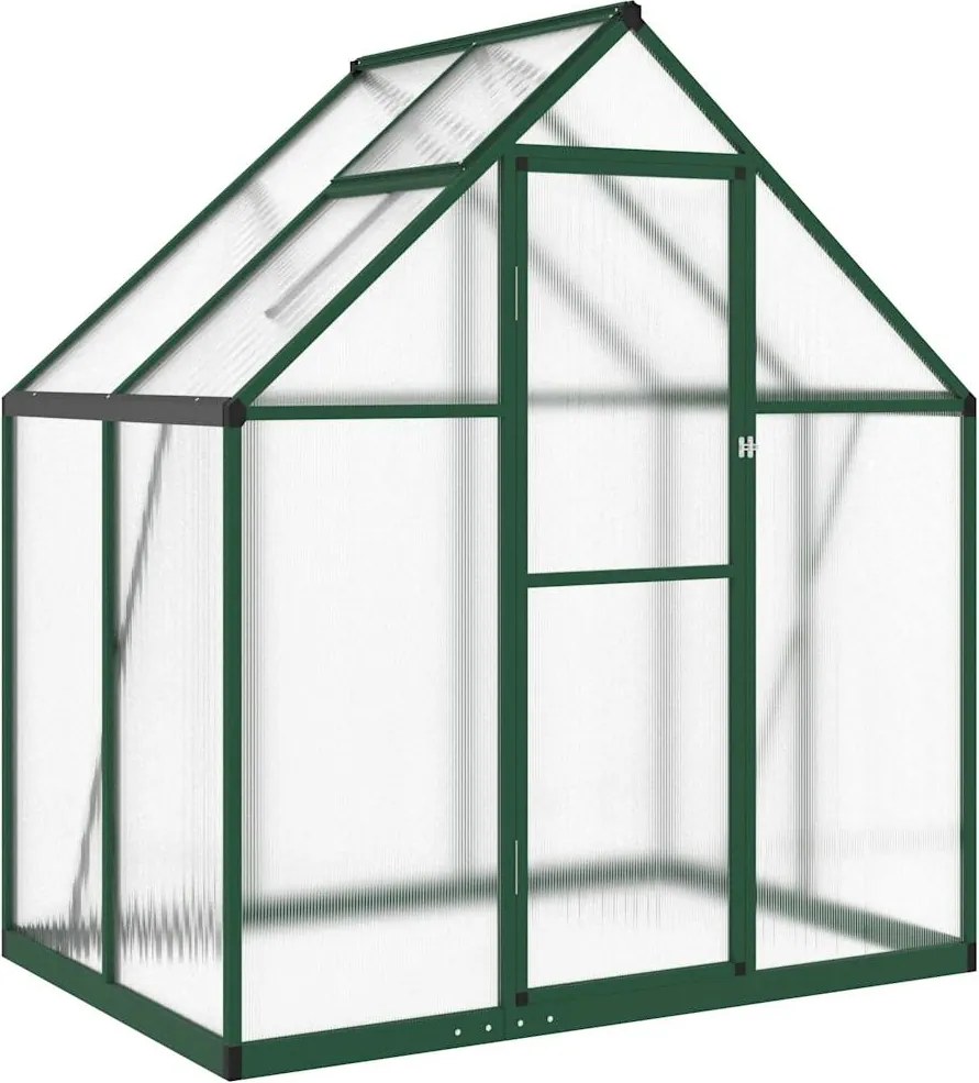 vidaXL zöld alumínium melegház alapvázzal 169 x 114 x 195 cm