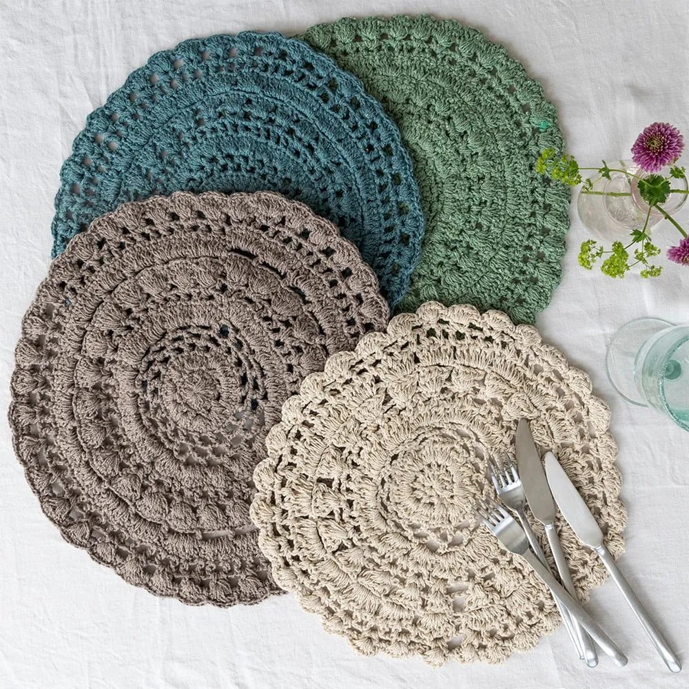 Pamutkeverék tányéralátét ø 35 cm Crochet – Rex London