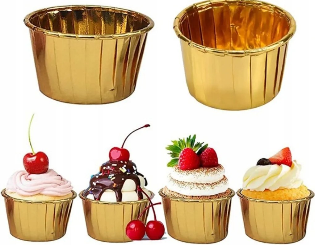 Muffin Forma Muffin Arany Formák 50 db átmérő 5cm