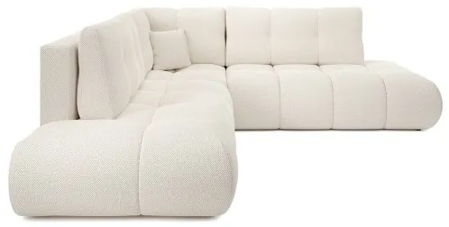 Ággyá nyitható jobb oldali L alakú kárpitozott sarokülőgarnitúra tárolóval ALMADA bézs