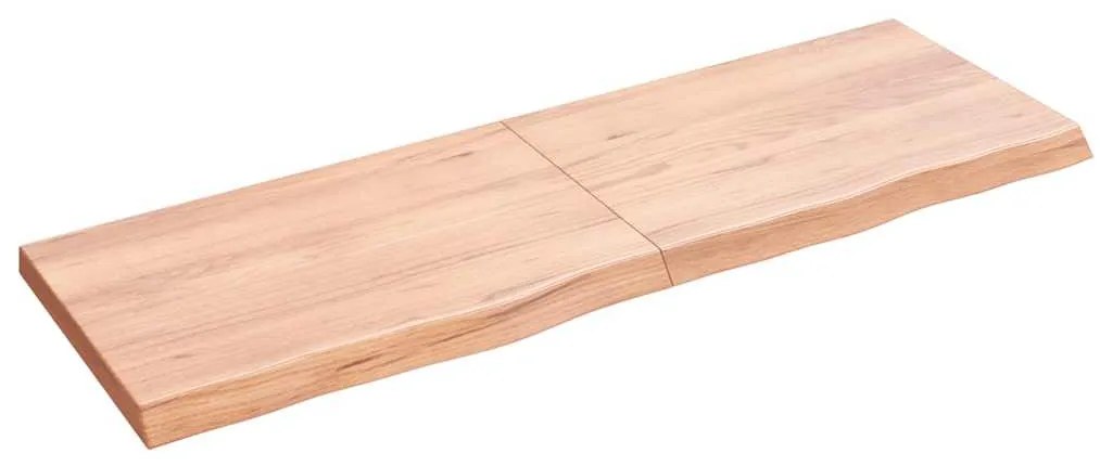 világosbarna kezelt tömör fa fürdőszobai pult 120x40x(2-4) cm