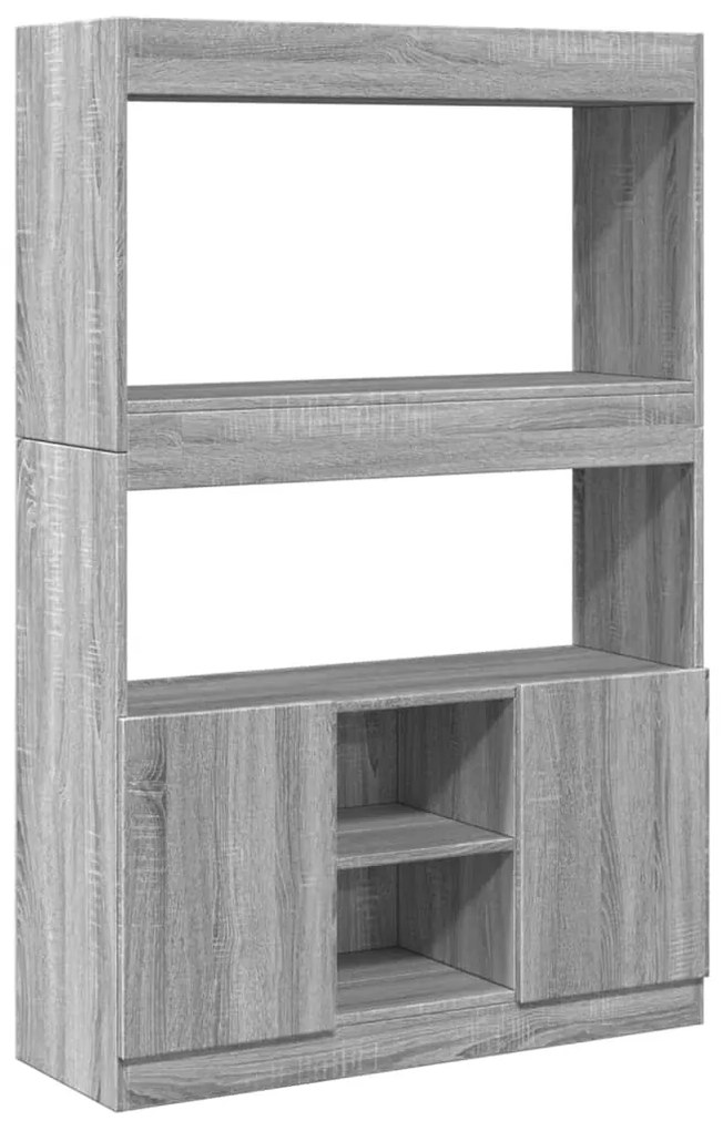 szürke sonoma szerelt fa magasszekrény 92 x 33 x 140 cm