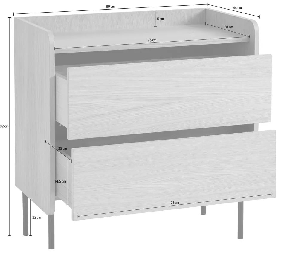 Natúr színű magas komód tölgyfa dekorral 80x82 cm Wrap – Bonami Selection