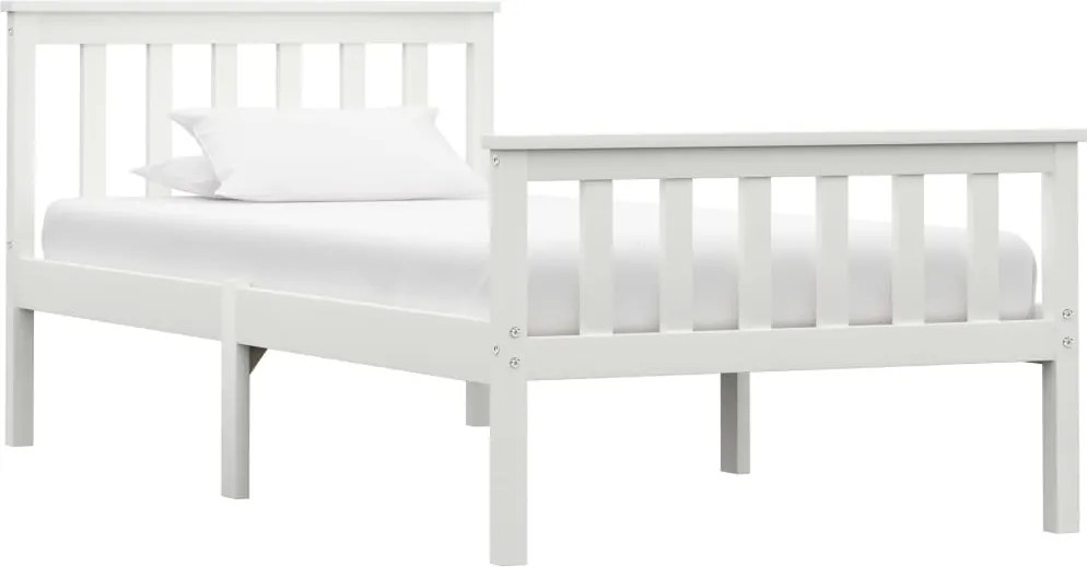 vidaXL fehér tömör fenyőfa ágykeret 100 x 200 cm