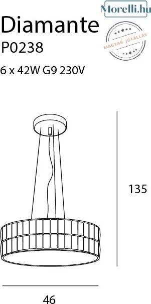 Függeszték Króm DIAMANTE MAXLIGHT P0238