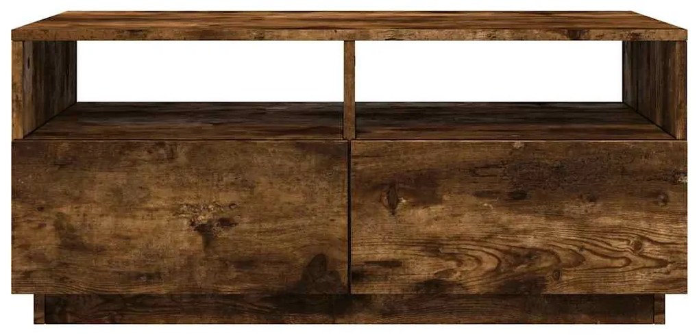 Füstös tölgy színű dohányzóasztal LED-lámpákkal 90x49x40 cm