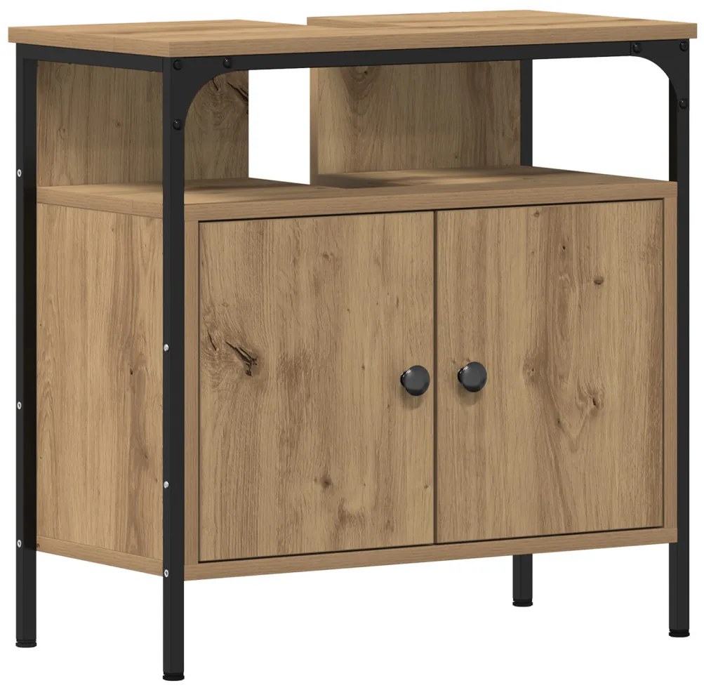 2 Darabos Fürdőszobai Bútor Szett Mesteri Tölgy Engineered Wood