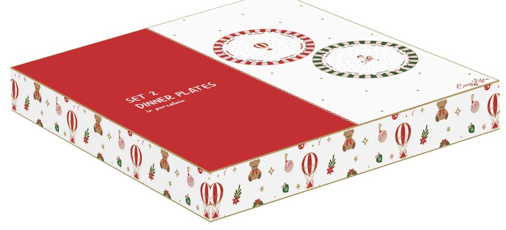 Porcelán lapostányér szett 2 db-os 27 cm díszdobozban Christmas Twist