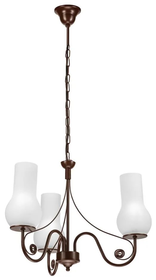 Brilagi - LED Csillár láncon COTTAGE 3xE14/40W/230V barna/fehér