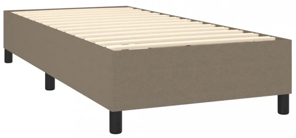 tópszínű szövet rugós és LED-es ágy matraccal 80 x 200 cm