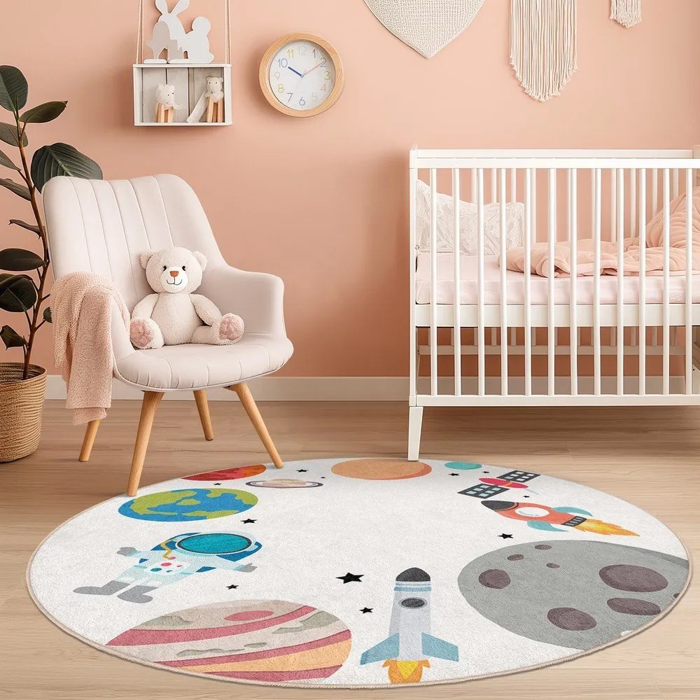 Mosható gyerek játszószőnyeg ø120 cm Space Trip – Mila Home