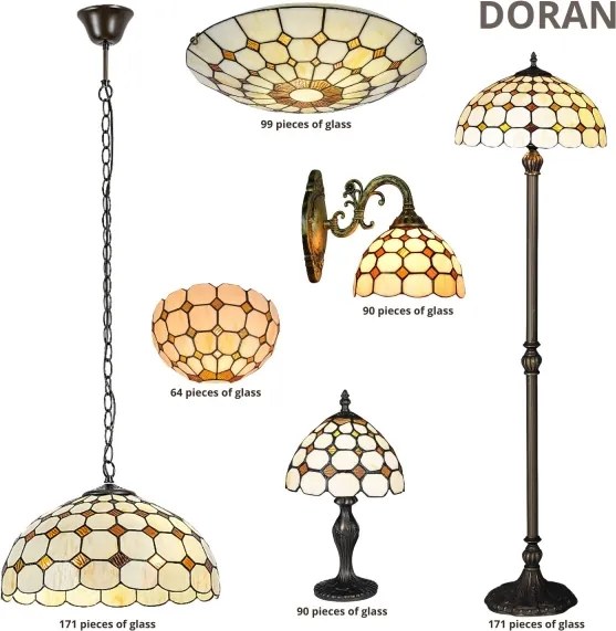Brilagi - Tiffany stílusú vitrázs falikar DORAN 1xE14/40W/230V