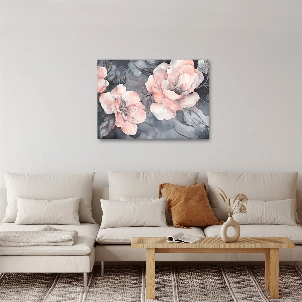 Kép - Virágok vázlata (70x50 cm)